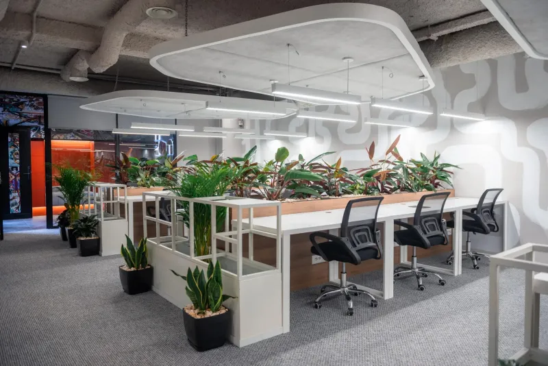 Hot desks at n'Zon coworking space Tirana
